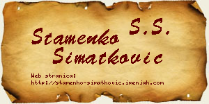 Stamenko Simatković vizit kartica